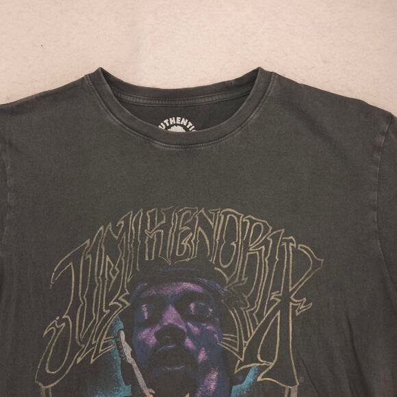 Jimi Hendrix Band Crew Neck Short Sleeve Graphic T Shirt Mens Size M Gray - Picture 1 of 9